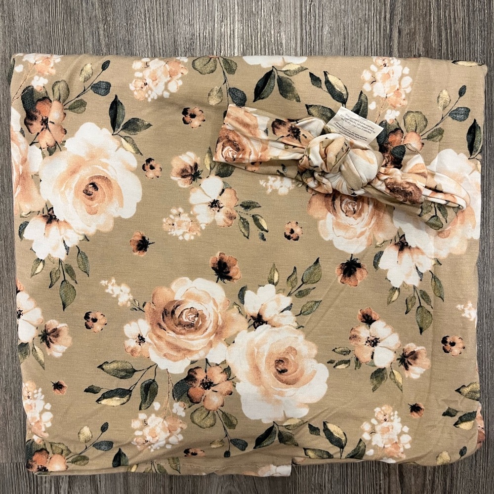 Posh Peanut Sienna Floral Swaddle and Headband
